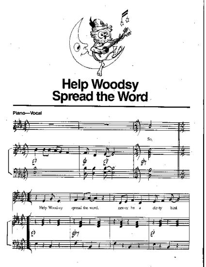 Picture of Help Woodsy Spread the Word Song sheet