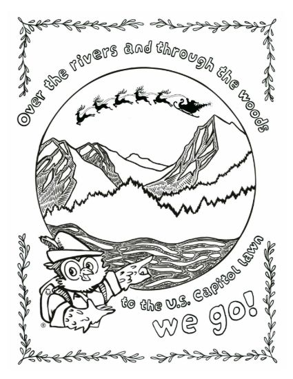 Picture of 2026 Nez Perce-Clearwater Capitol Christmas Tree Ornament Coloring Page #2, Digital Download.